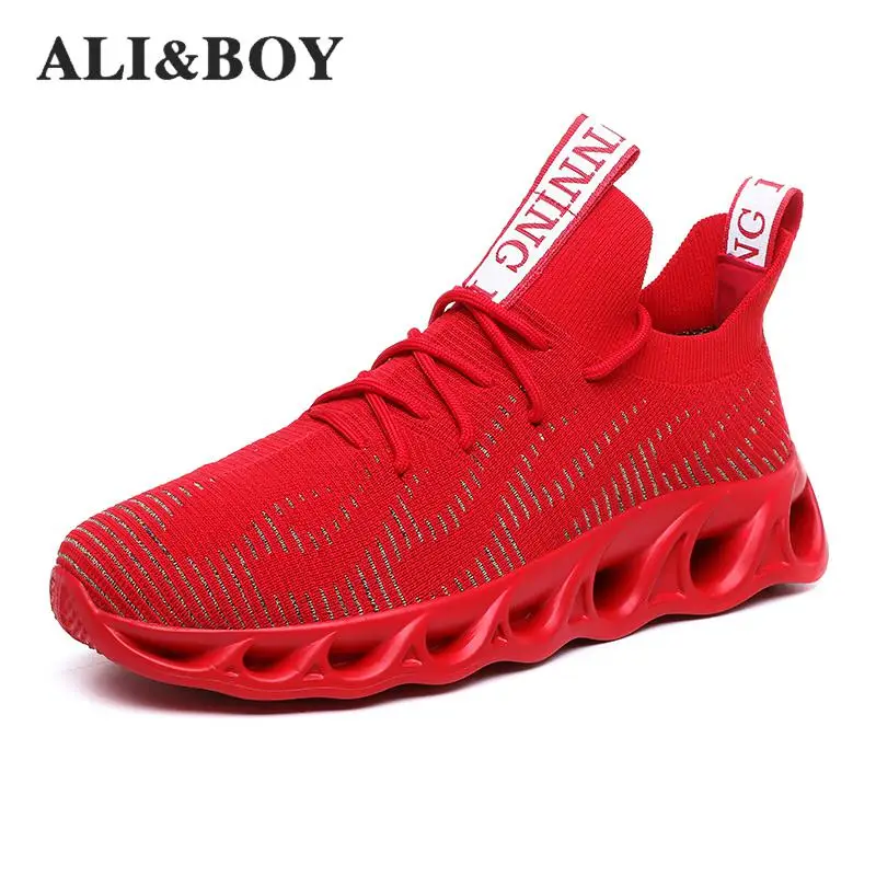 Кроссовки для мужчин Красные кроссовки бега спортивные улицы Homme Zapatos Corrientes Verano