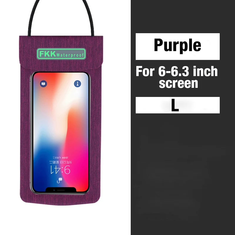 Purple 6-6.3inch CV Lymoc водонепроницаемая сумка для телефона, чехол для плавания, дайвинга, для улицы, водонепроницаемый чехол для телефона, для всех 3,5-6,3 дюймов, аксессуары для телефона с фотографией - Цвет: Purple 6-6.3inch CV