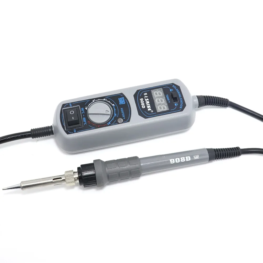 SAIKE 908D 220 В/110 В паяльная станция Мини Портативный Регулируемый паяльник инструмент для сварки ремонт ЕС разъем