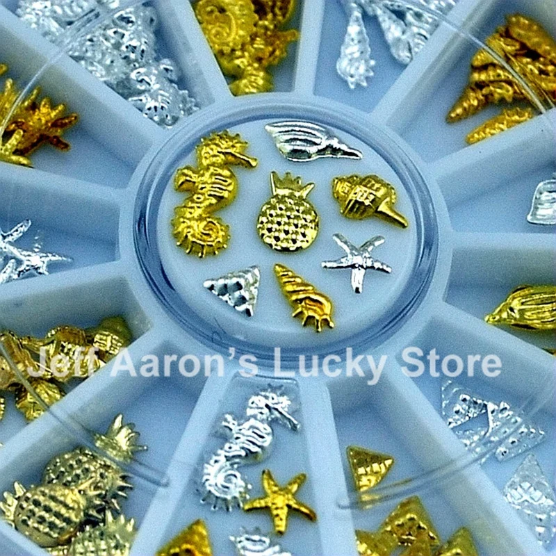 Красивые 3D металлические украшения для ногтей аксессуары золотого и серебряного