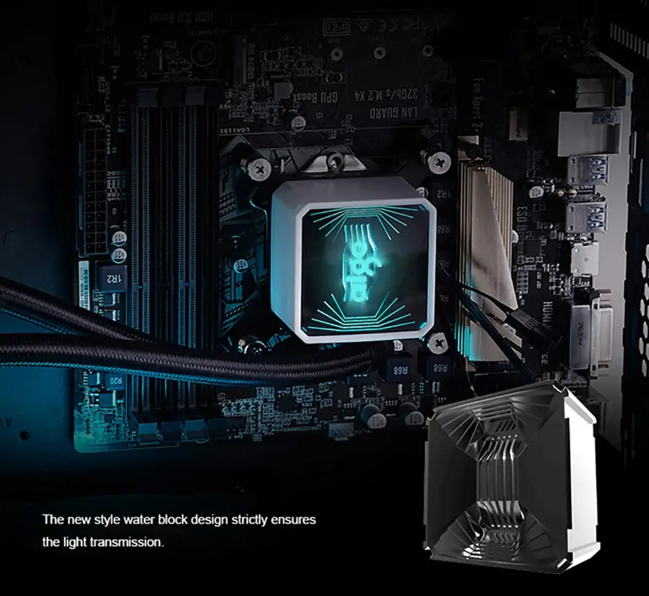Aigo радиатор водяного охлаждения TDP 350 Вт RGB настольный компьютер радиатор процессор интегрированный кулер водяного охлаждения LGA 775/115x/AM2/AM3/AM4
