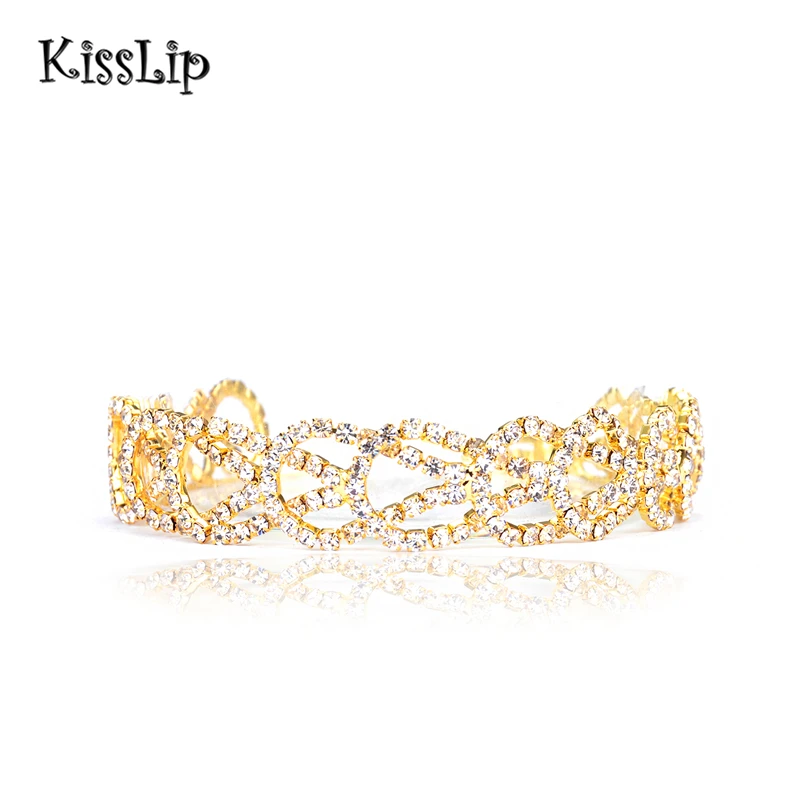 KissLip Bling высокое качество кубического циркония Для женщин браслет кристалл камни