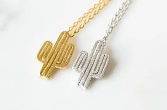 Новинка 2017 минималистичное ожерелье SMJEL с подвеской в виде груши и кактуса для