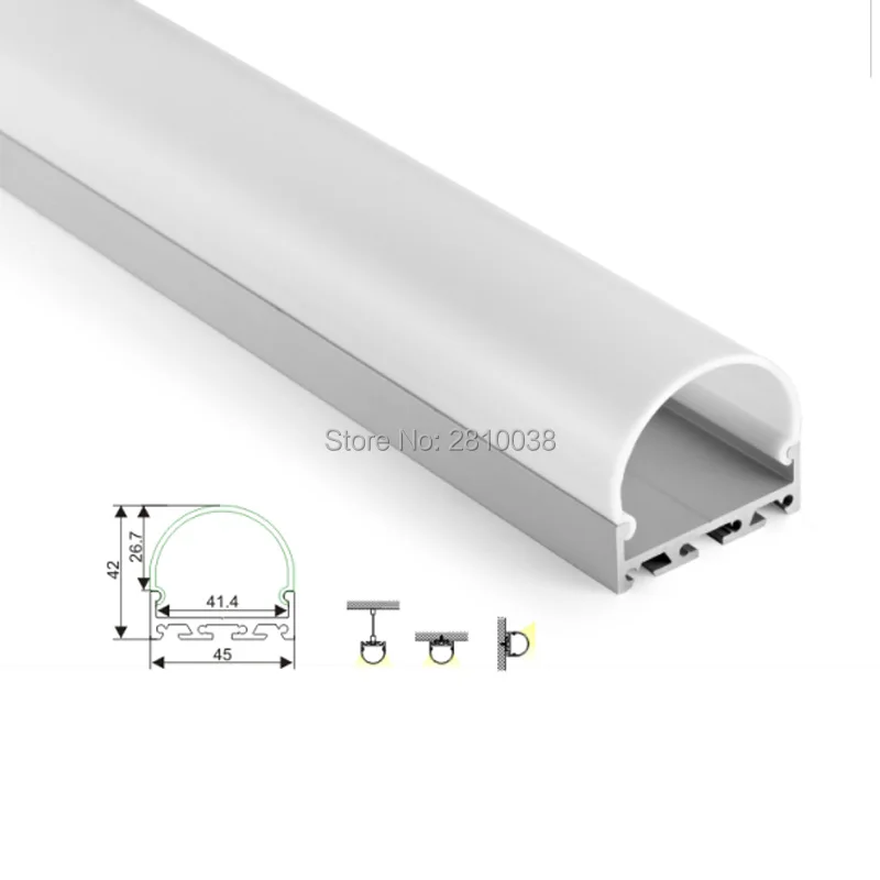 50 X1 м наборы/партия круглая форма led канал из алюминиевого профиля и половина Луны