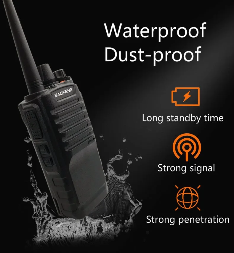 8 Вт, BAOFENG, BF-9700, водонепроницаемая рация, длинный диапазон, UHF 2800 мАч, Ham CB радио, Hf приемопередатчик, радиостанция, Comunicador 9700