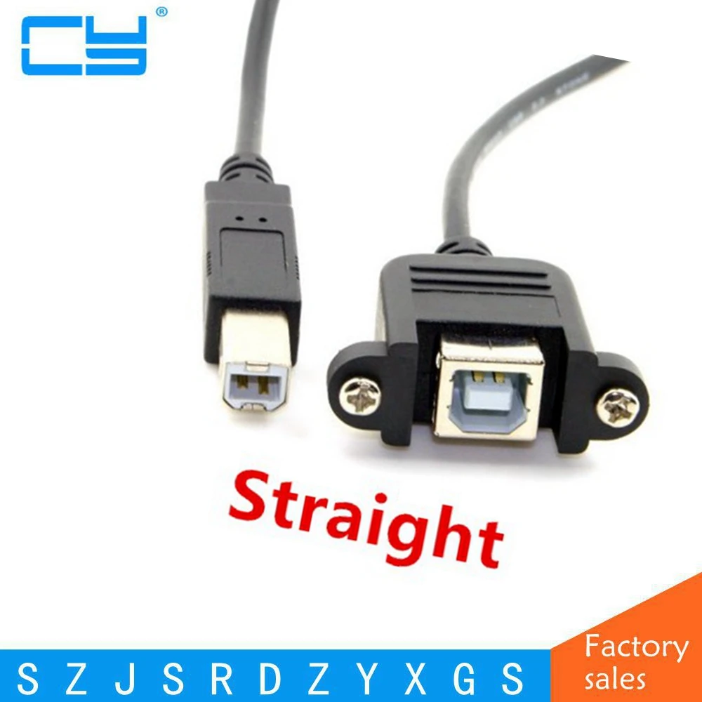 USB 2 0 90 градусов левый и правый угловой B Тип Мужской Женский удлинитель с винтами