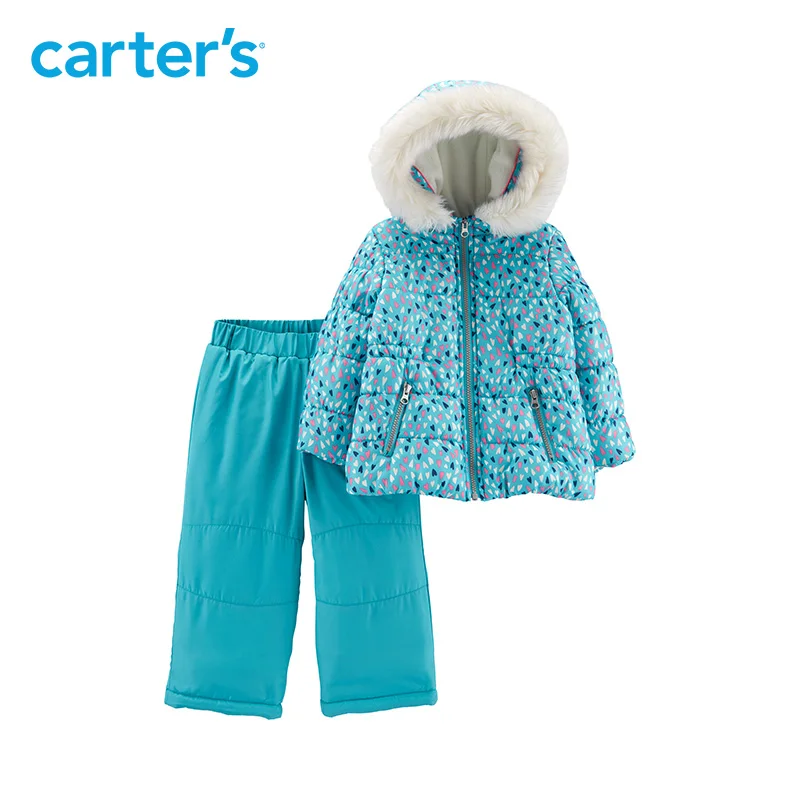 Carters girls outerwear coats set autumn winter thick warm long sleeve hooded jacket children clothes CL2187S1/CL218GS1/CL2187S2 | Мать и