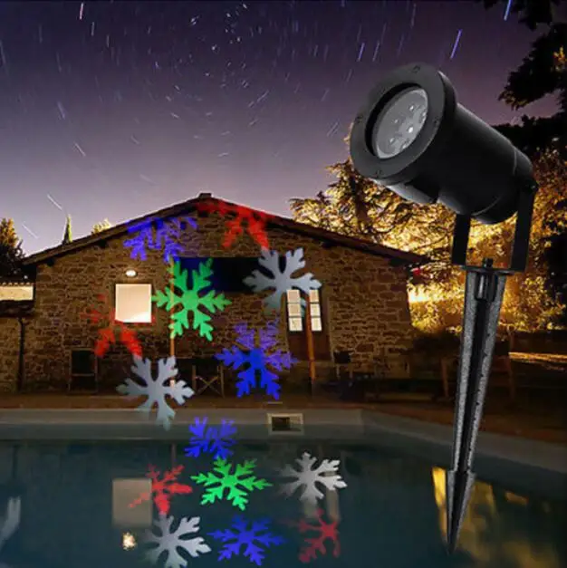 Auto Moving White or Colorful Snowflakes Christmas Holiday Lights Outdoor Waterproof Projection Snow 110V 277V US EU Plug | Лампы и