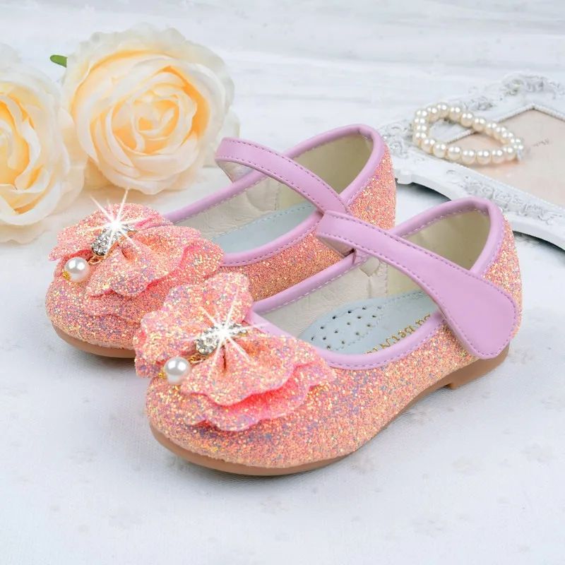 

2018 Rhinestone Glitter Princess Girls Shoes for Girls Party Wedding Girls Sandals Shoes Spring/Summer Pink, Blue, rose, white