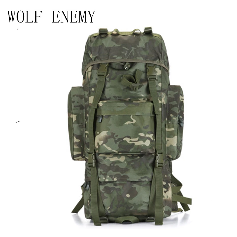 Goedkoop Hot 70L Grote Capaciteit Outdoor Sport Bag Militaire Tactische Rugzak Wandelen Camping Waterdichte Slijtvaste Nylon Rugzak