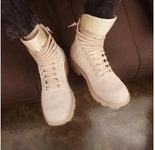 Осенне-зимние мужские ботинки в стиле ретро из натуральной кожи с сеточкой на