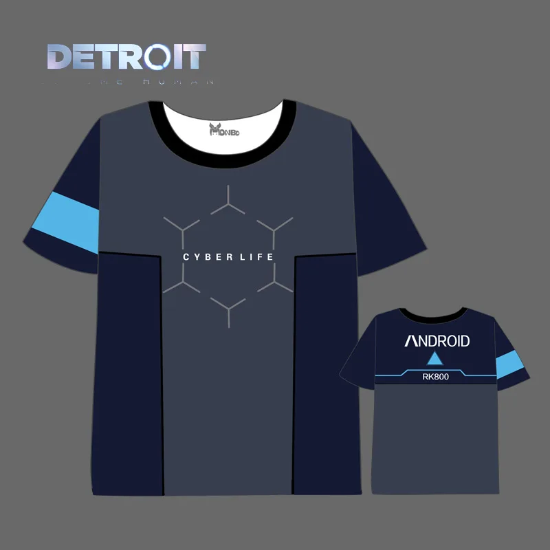 Detroit: Become Human T-shirt Men Women Short Sleeve Summer dress Anime concept t shirt | Мужская одежда
