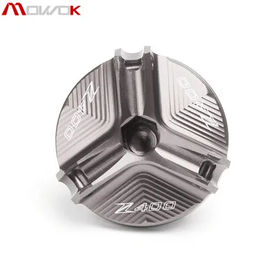 Titanium Для KAWASAKI Z400 Z 400 CNC аксессуары для мотоциклов моторное магнитное сливное масло крышка крышки логотипа ''Z400'' - Цвет: Titanium