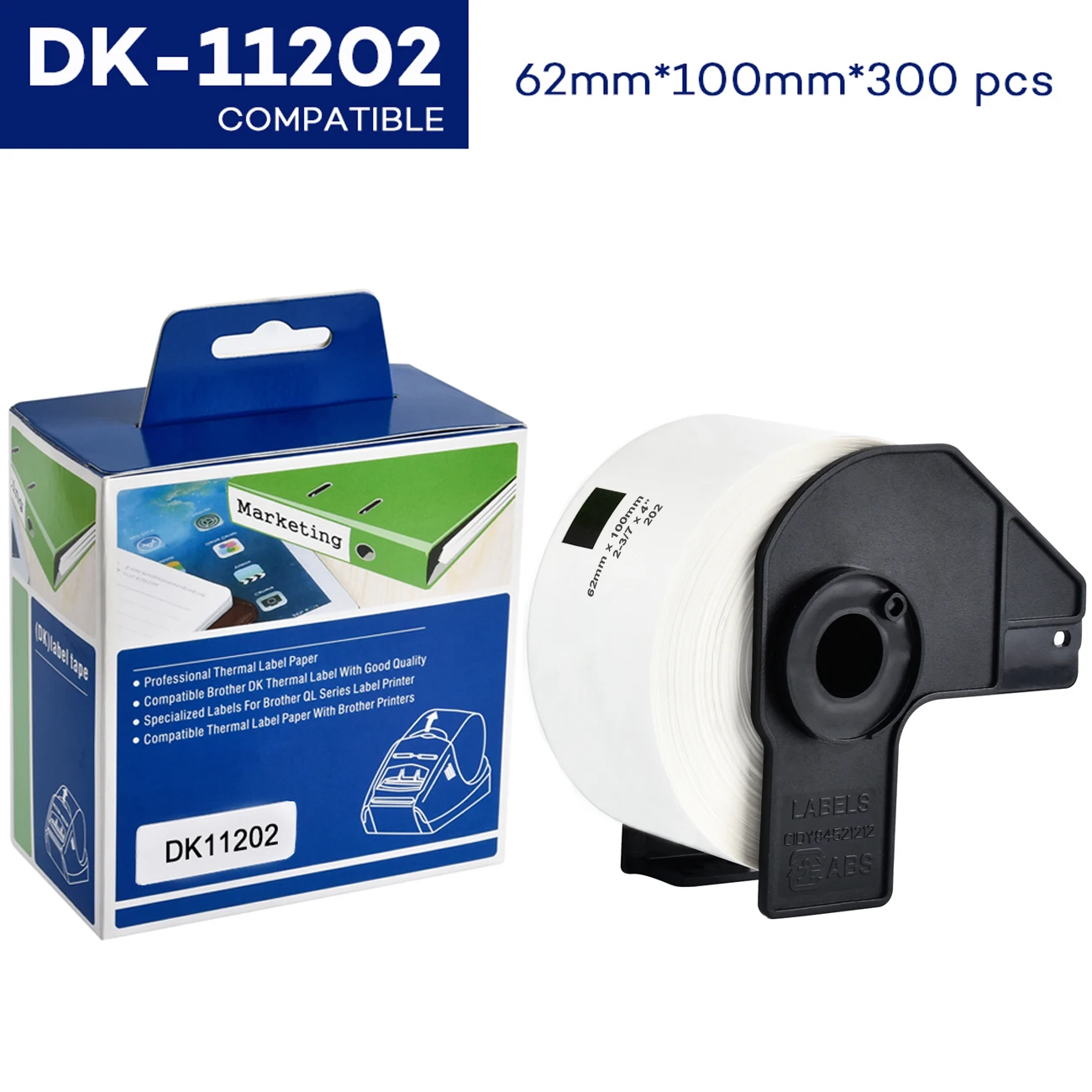 CIDY 5 рулонов DK-1202, совместимые с Brother Labels DK-11202 DK 1202 DK 202 штампованные стандартные адресные этикетки для QL570 QL700