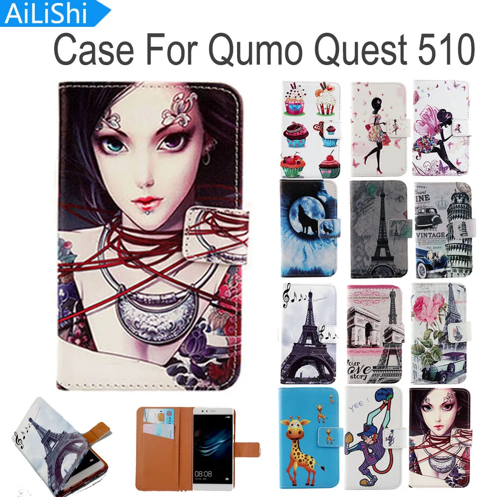 Флип чехол AiLiShi для Qumo Quest 510 книжка в стиле мультфильма защитный искусственная