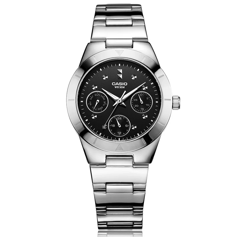 Часы Casio женские Кварцевые водонепроницаемые Простые Модные с ремешком из стали