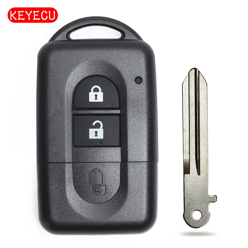 Keyecu Складной Корпус ключа дистанционного управления 2 кнопки для Nissan Micra Xtrail Qashqai