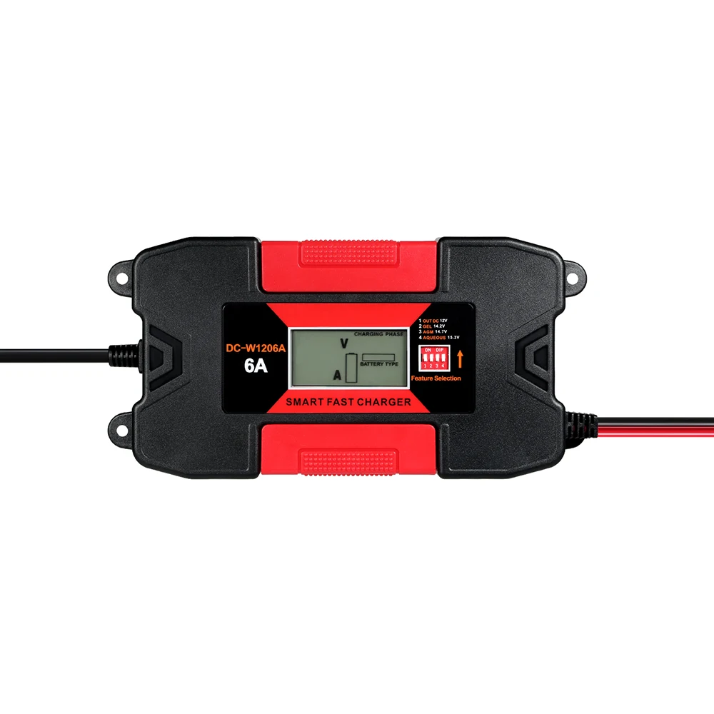 12V 4A/6A Авто салона автомобиля Батарея Зарядное устройство Европейский сертификат соответствия ограничениям на использование опасных материалов в производстве электрического и электронного полностью ШИМ цифровой Батарея Зарядное устройство