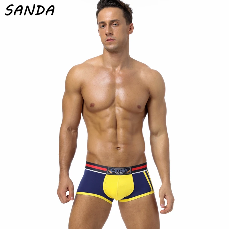 Высококачественная брендовая одежда Человек Боксер Sexy Хлопок Для мужчин s