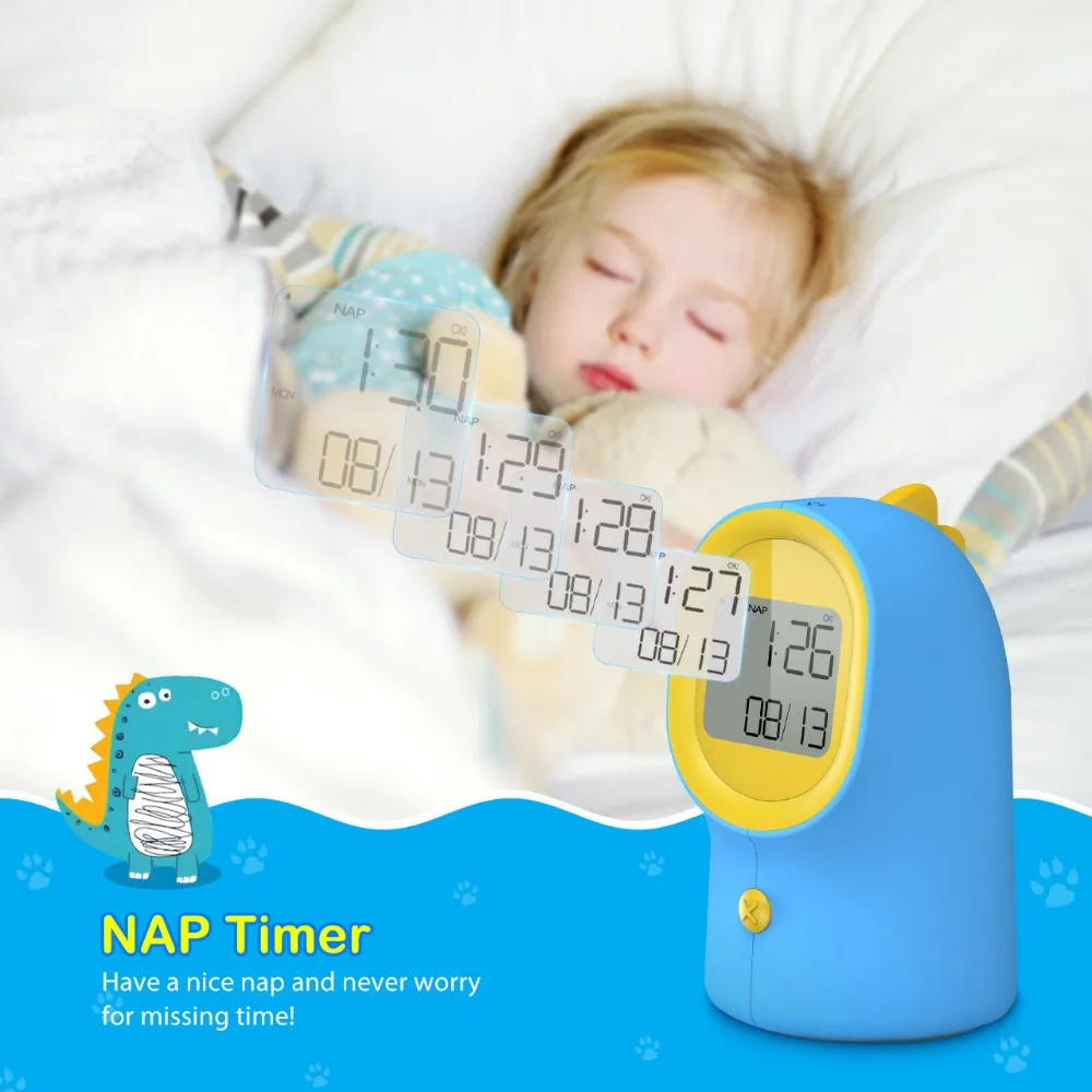 Mpow HM351 милый цифровой будильник для светодио дный часы Sleep Trainer 3 уровня яркости 2