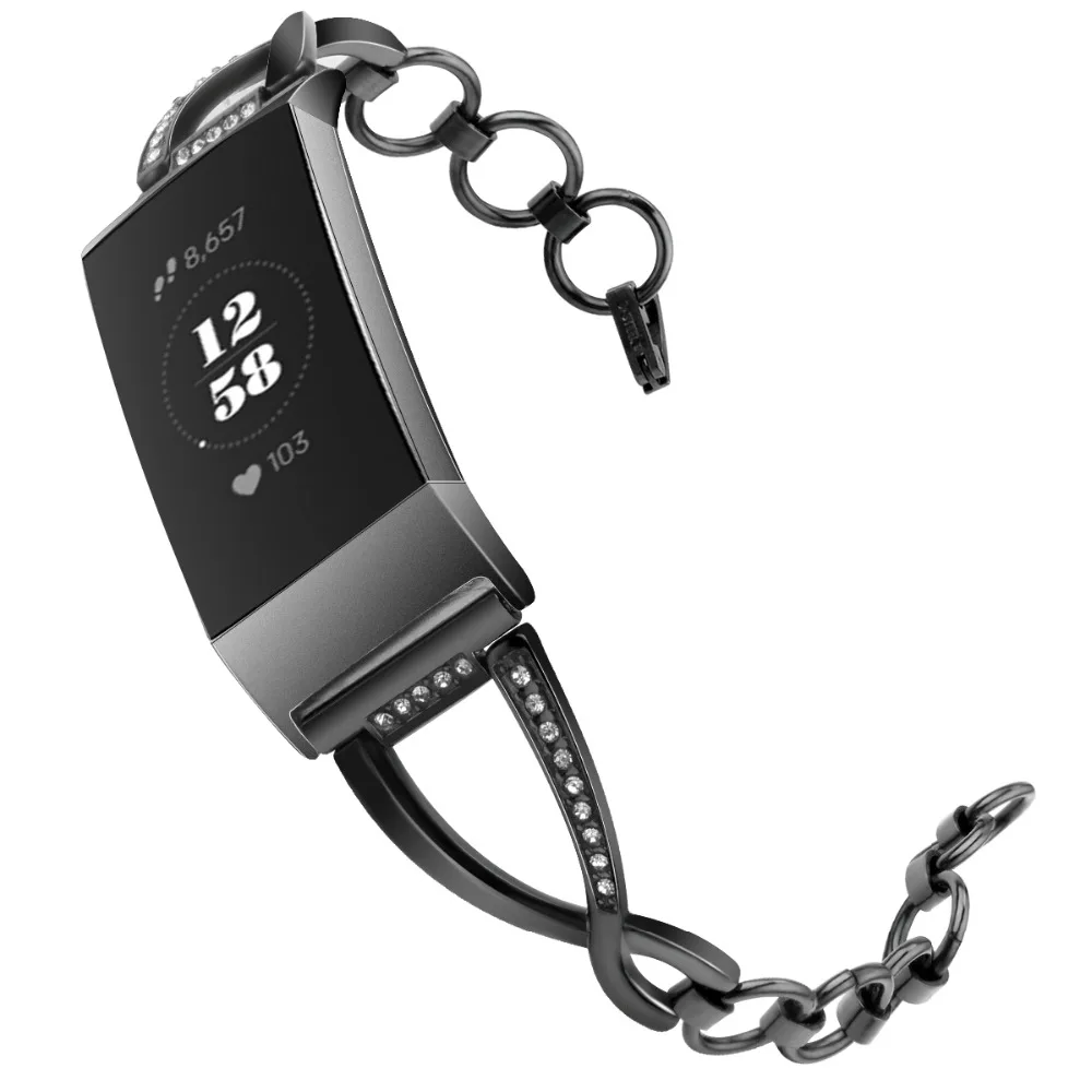 Новые часы полосы для Fitbit Charge 3 полосы из нержавеющей стали металлический ремешок на руку женские ювелирные изделия маленький большой браслет для зарядки 3