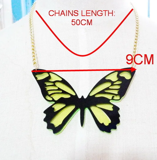 2018 New Fashion Geometric Acrylic Butterfly Creative Pendant necklace Punk Night Club Neo-Gothic Animal Necklace | Украшения и
