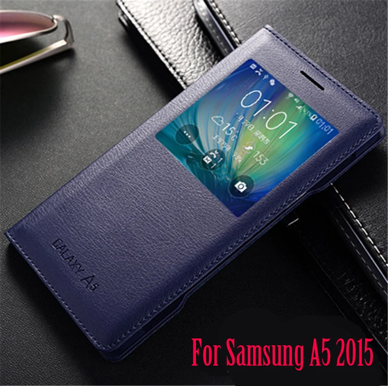 Smart View флип чехол кожаный для Samsung Galaxy A5 2015 A500 A500H A5000 A500F A500FU Роскошные из