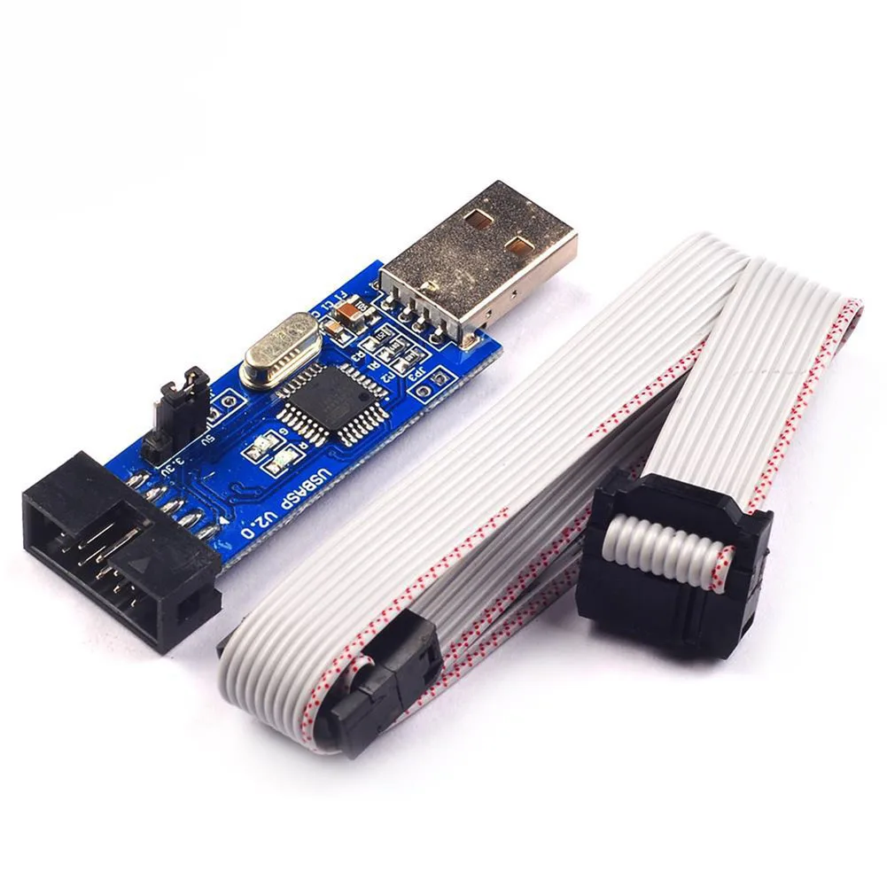 Новый Популярный 51 программный адаптер AVR USBASP 10 Pin кабель USB ATMEGA8|Адаптеры карт