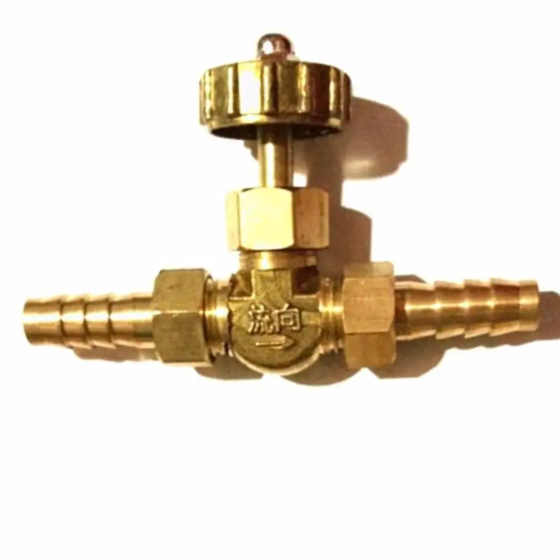 

Fit for Hose I/D 8mm 10mm Barbed Brass Equal Straight Needle Valve For Gas 0.8 Mpa