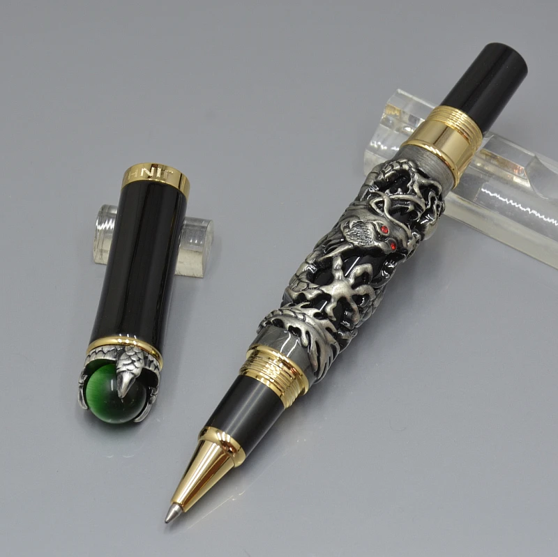 Роскошные Jinhao искусство Дракон Скульптура роликовая шариковая ручка с драконом