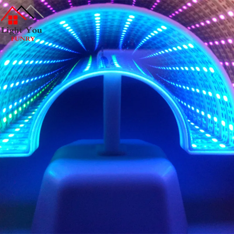 LED 3D Радужное зеркало туннельное освещение двухстороннее яркое украшение для