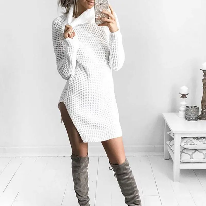 2019 осенний свитер женский Водолазка Теплый Облегающий мягкий длинный рукав