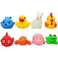8pcsset new born baby bath toys cute mini squeeze sound animal educational bathtub water toys for baby children shower swimming