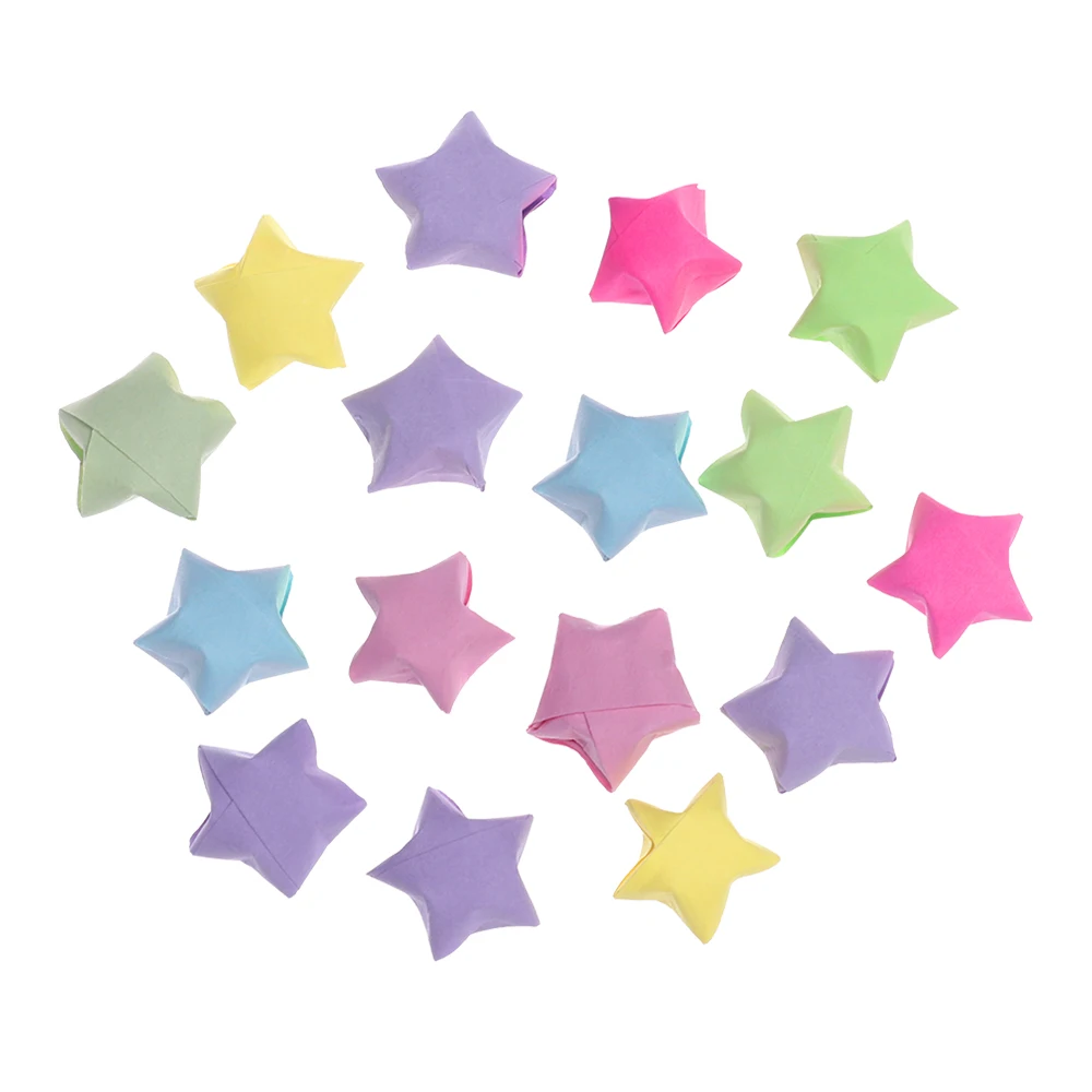140 шт./лот, набор из 9 разноцветных бумажных полосок с надписью Lucky Wish Star, сделай сам, оригами, складной подарочный бумажный Декор