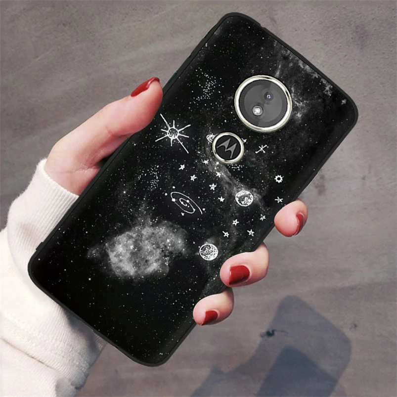 yuntuan Мягкий черный матовый чехол из ТПУ для Motorola Moto G6 Play E4 E5 EU G5 G5S Plus Милая задняя крышка с астронавтом для Moto G5S чехол с изображением Звезды Луны - Цвет: yuntuan
