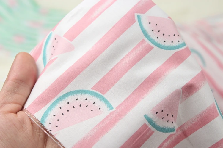 100*140 см розовые полосы летний арбуз Лоскутная 100% хлопчатобумажная ткань для