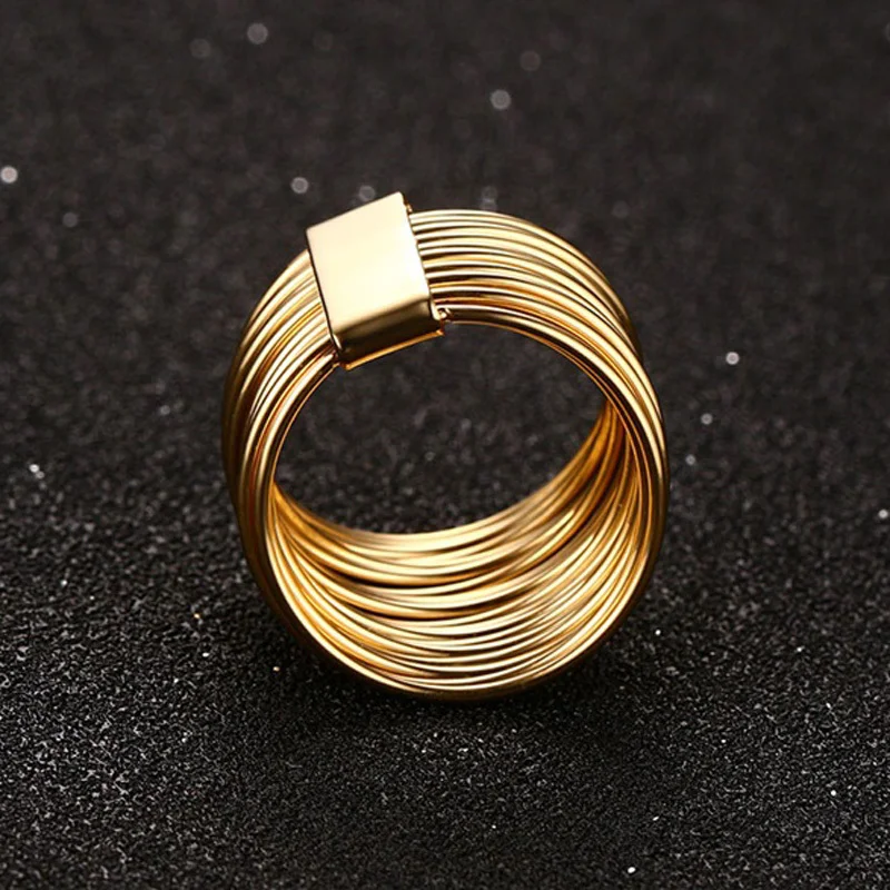 Золотистые стильные 19 Многослойные сплетенные соединительные кольца с русскими