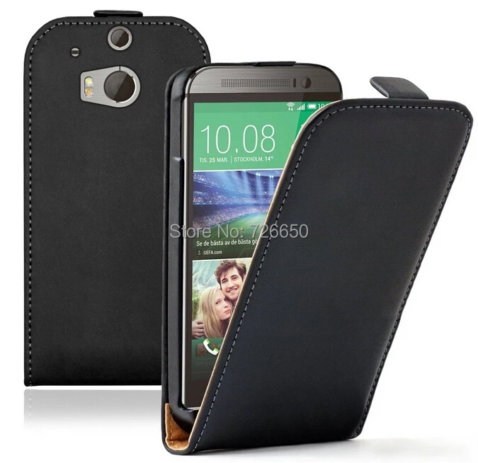 

Вертикальный чехол-книжка из натуральной кожи для HTC M8, чехол-кошелек + Бесплатная защита экрана