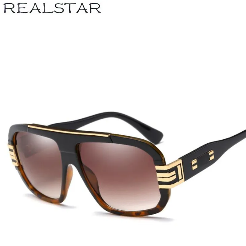 REALSTAR 2018 Модные солнцезащитные очки Для мужчин плоский верх Брендовая