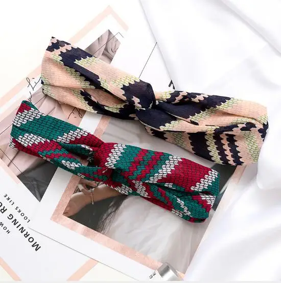 Модные женские повязки на голову с перекрестным узлом эластичная чалма для волос