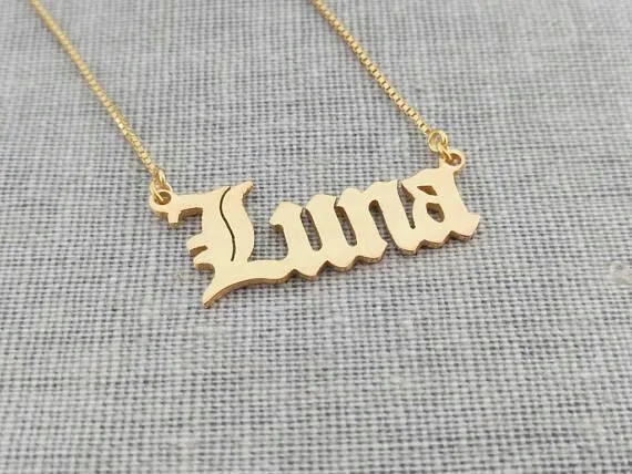 

Old English Custom Name Necklace Any Name Pendant For Women Men Fashion Personalized Jewelry Stainless Steel Rose Gold Collier