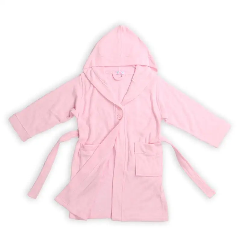 Pink Модные банные халаты для мальчиков, махровый банный халат для детей, банный халат для девочек, одевание ночная рубашка из хлопка и полиэстера - Цвет: Pink