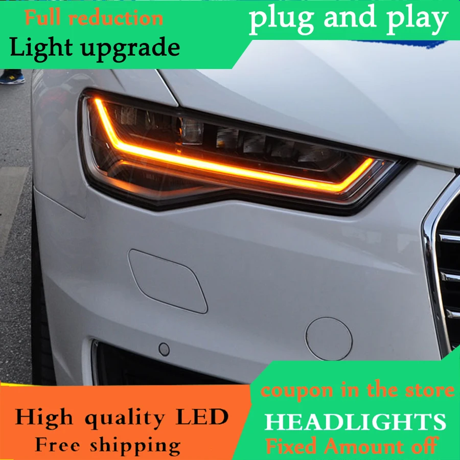 DY_L Авто Стайлинг Головной фонарь для Audi A6 фары Полный СВЕТОДИОДНЫЙ DRL проектор