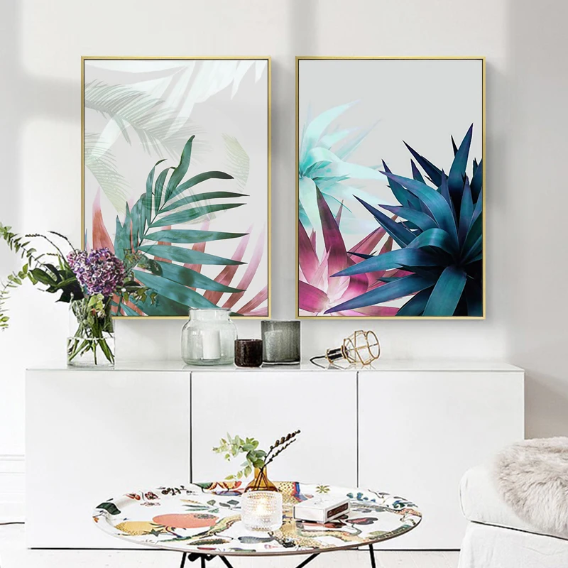 Wall Art Posters and Prints Canvas Painting Pictures for Living Room Modern Nordic Natural Green Flower Leaves Decoration | Дом и сад
