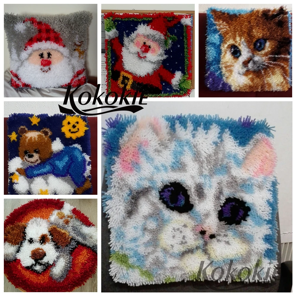3d diy rug carpet Latch Hook making kit flower Unfinished Crocheting Rug Kits Yarn cross stitch kits Embroidery Pillowcase | Дом и сад