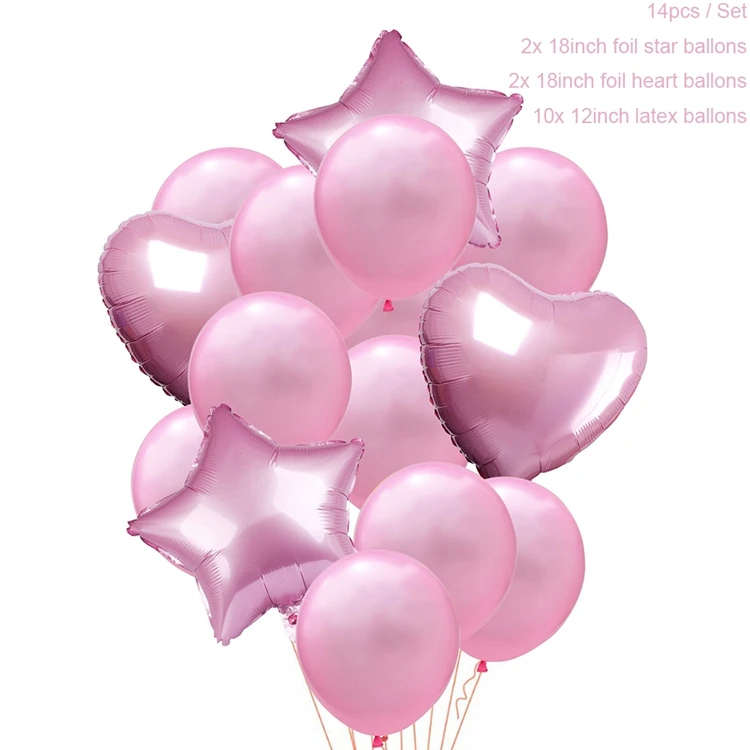 Pink Set 14pcs Йориу мама быть фольгированные шары латексный шар ребенок душ мальчик его девочка о ребенок пол раскрыть вечерние украшения Дети Babyshower - Цвет: Pink Set 14pcs