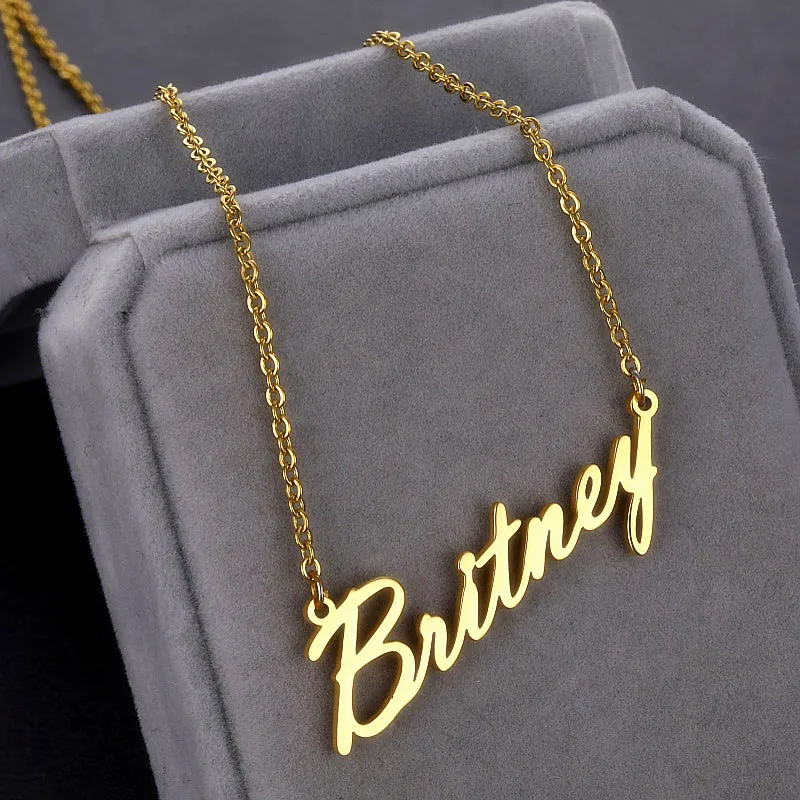 Индивидуальная именная табличка ручной работы ожерелья подвески цепочки