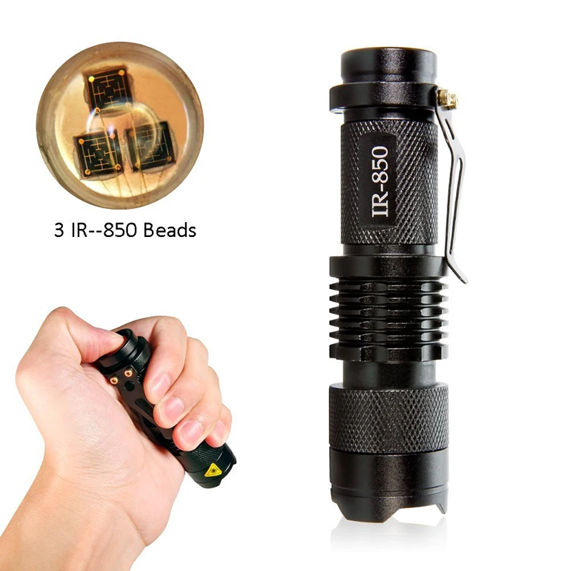 Мини-ИК-лампа масштабируемый светодиодный фонарь 5 Вт 850нм инфракрасный фонарик с