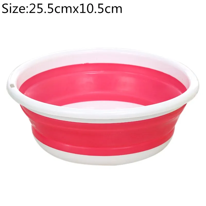 red 25.5cmx10.5cm Многофункциональное складное ведро, портативное складное ведро для ног, складной умывальник для путешествий за рубежом, умывальник, Открытый походный инструмент - Цвет: red 25.5cmx10.5cm