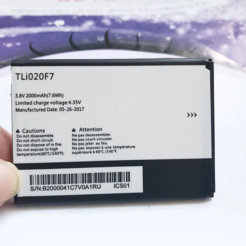 100% новый высококачественный аккумулятор TLi020F7 2000 мАч для Alcatel PIXI 4 5045D / Pop 2 5042D C7 7040